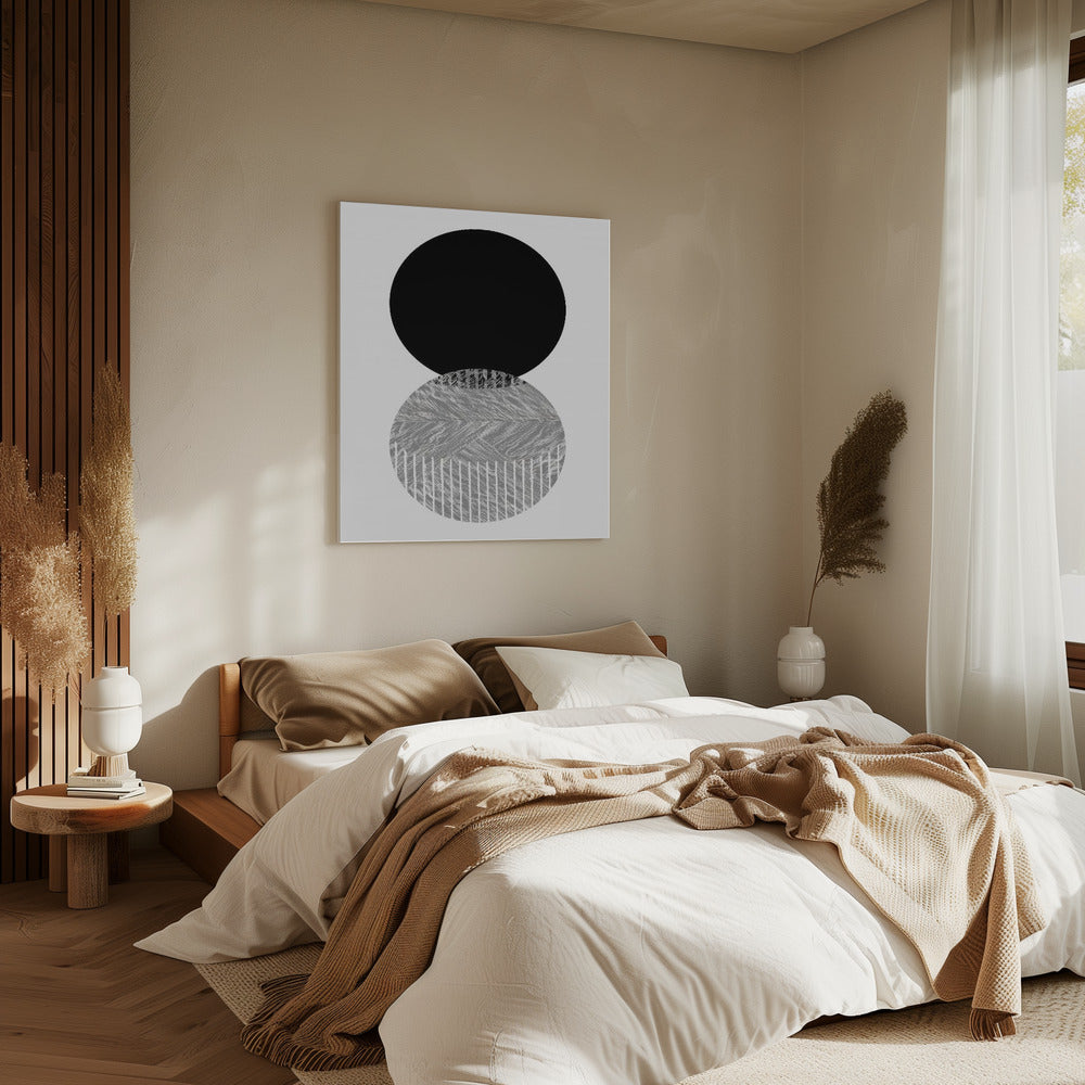 Black Grey Dots Bauhaus No2 | Canvas