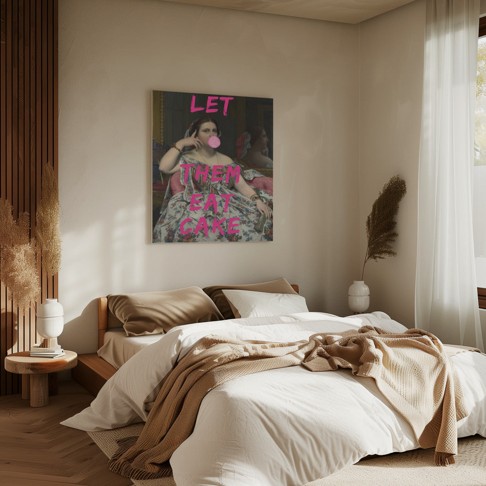 Let Them Eat Cake, Bubble Gum Vintage Portrait | Canvas