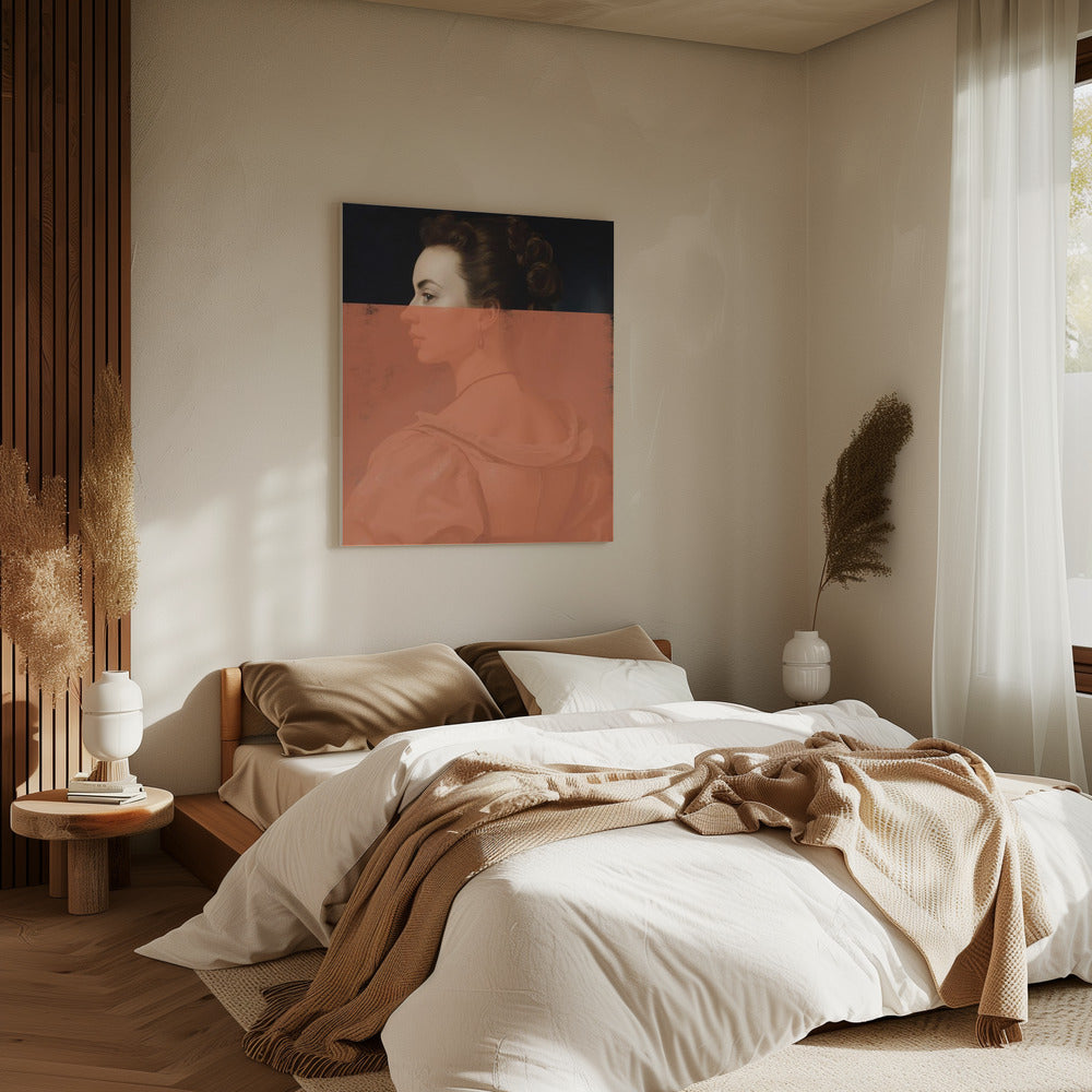 Altered Portrait of Woman Orange Modern Art | Canvas