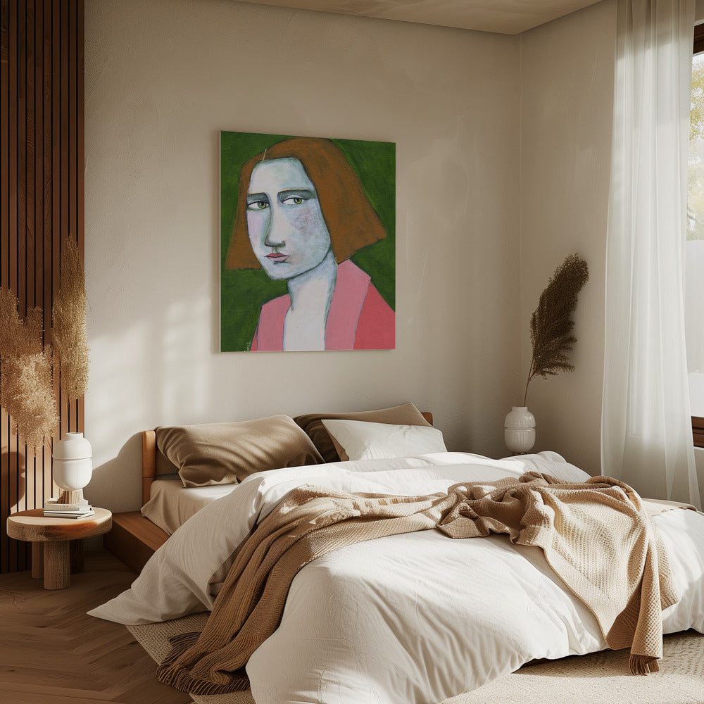 Woman in Pink Jacket | Canvas