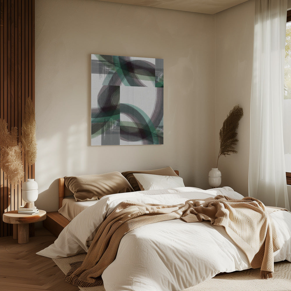 Green Curve 3 | Canvas