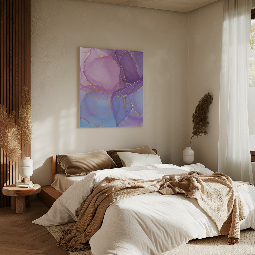Abstract Pastel & Gold | Canvas