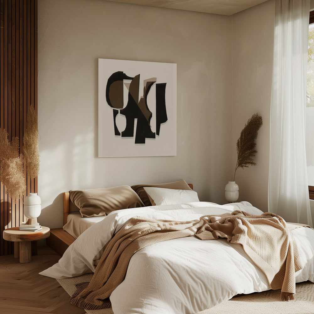 Black and White and Brown Relief 3 | Canvas