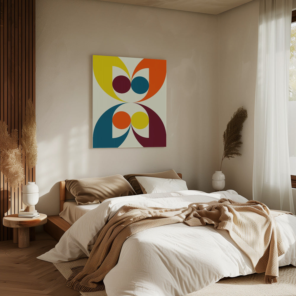 Colorful Symmetric Shapes and Circles | Canvas