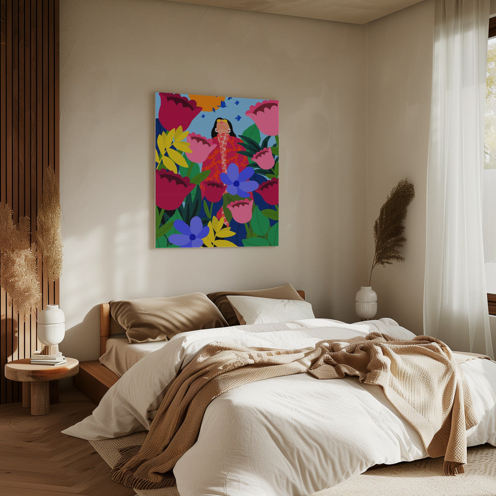 Woman in Flower Garden | Canvas