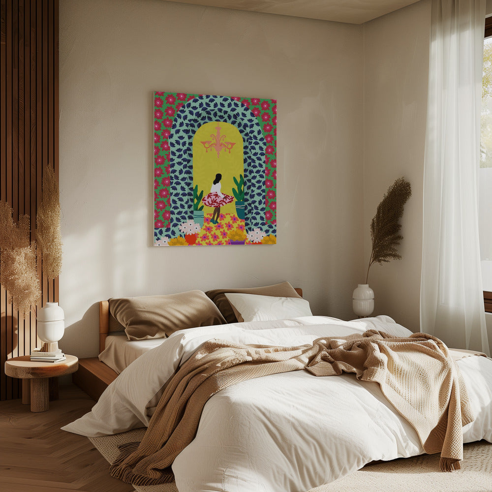 Floral Portal Girl | Canvas