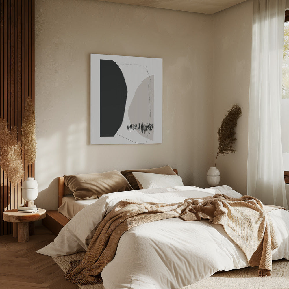 Organic Shapes And Lines In Neutral Tones | Canvas