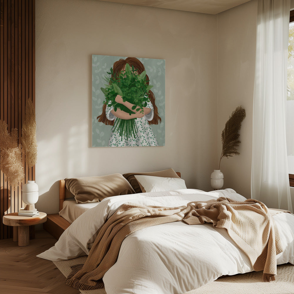 Girl with posy | Canvas