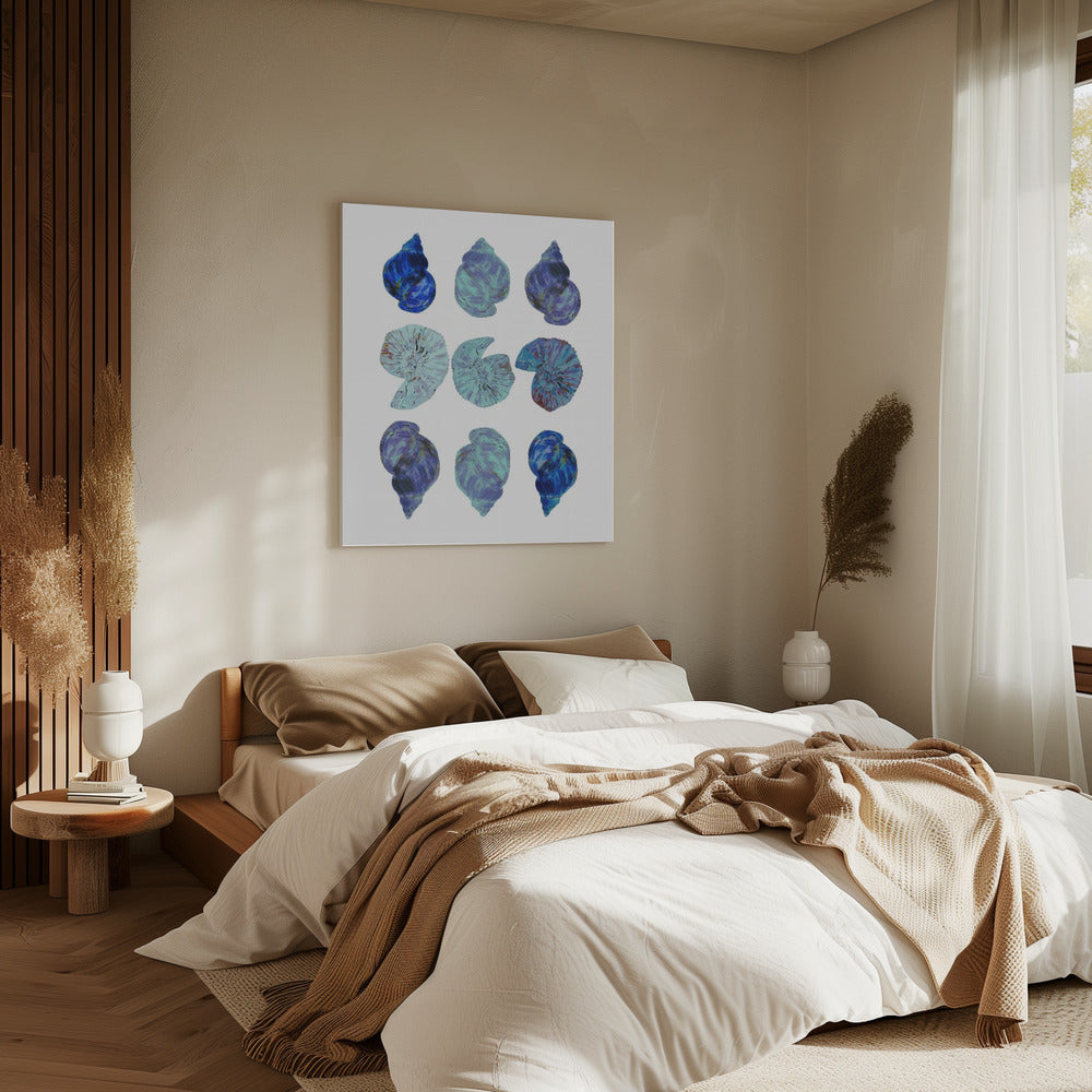 Blue Sea Shells Poster | Canvas