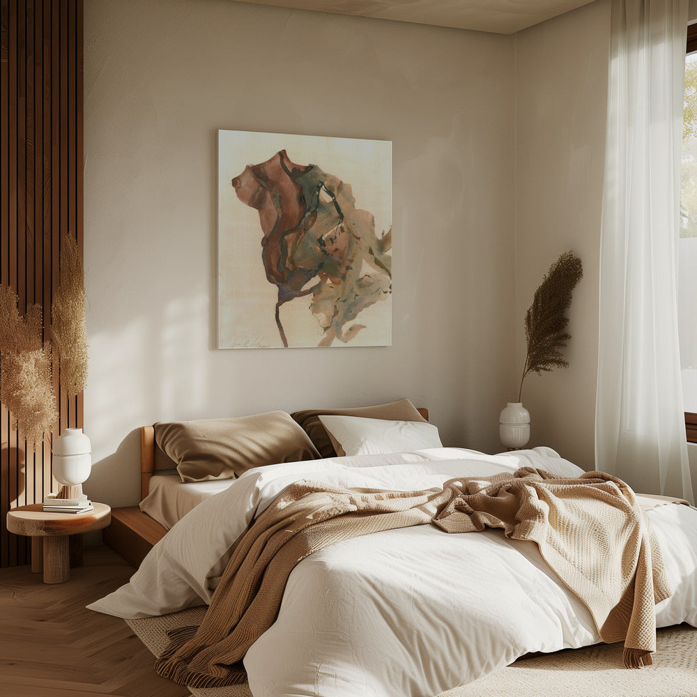 Organic Shapes in Earthy Tones of Brown and Green | Canvas