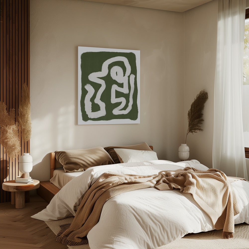 Abstract Green Lines 3 | Canvas