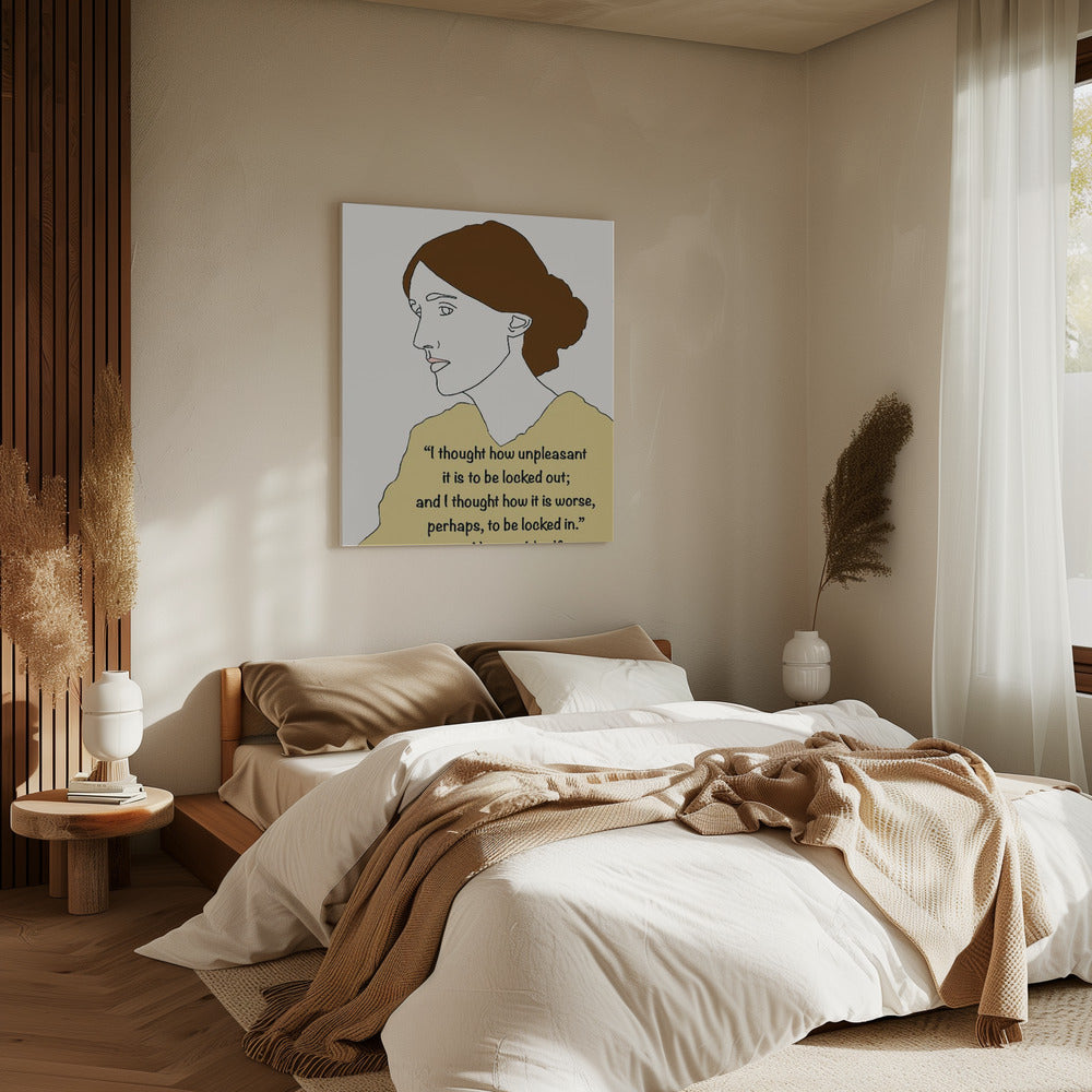 Virginia Woolf Art Yellow | Canvas