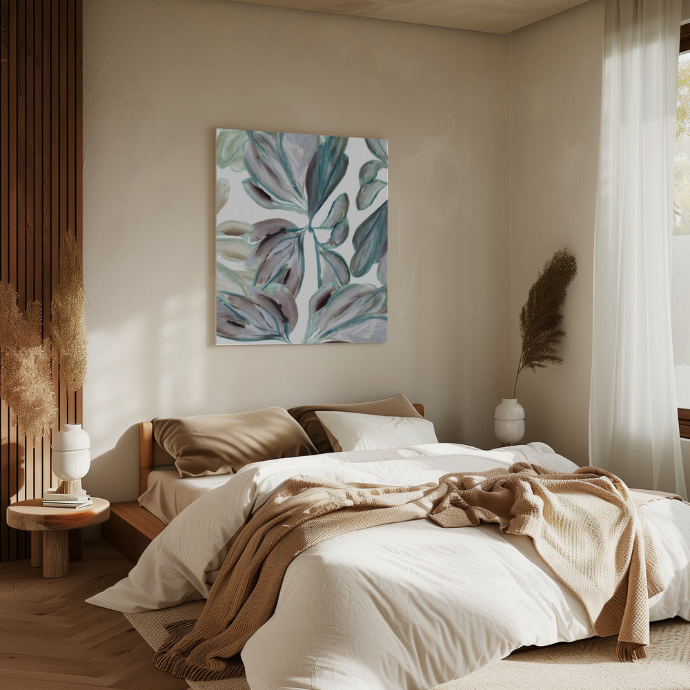 Aqua Floral 3 | Canvas