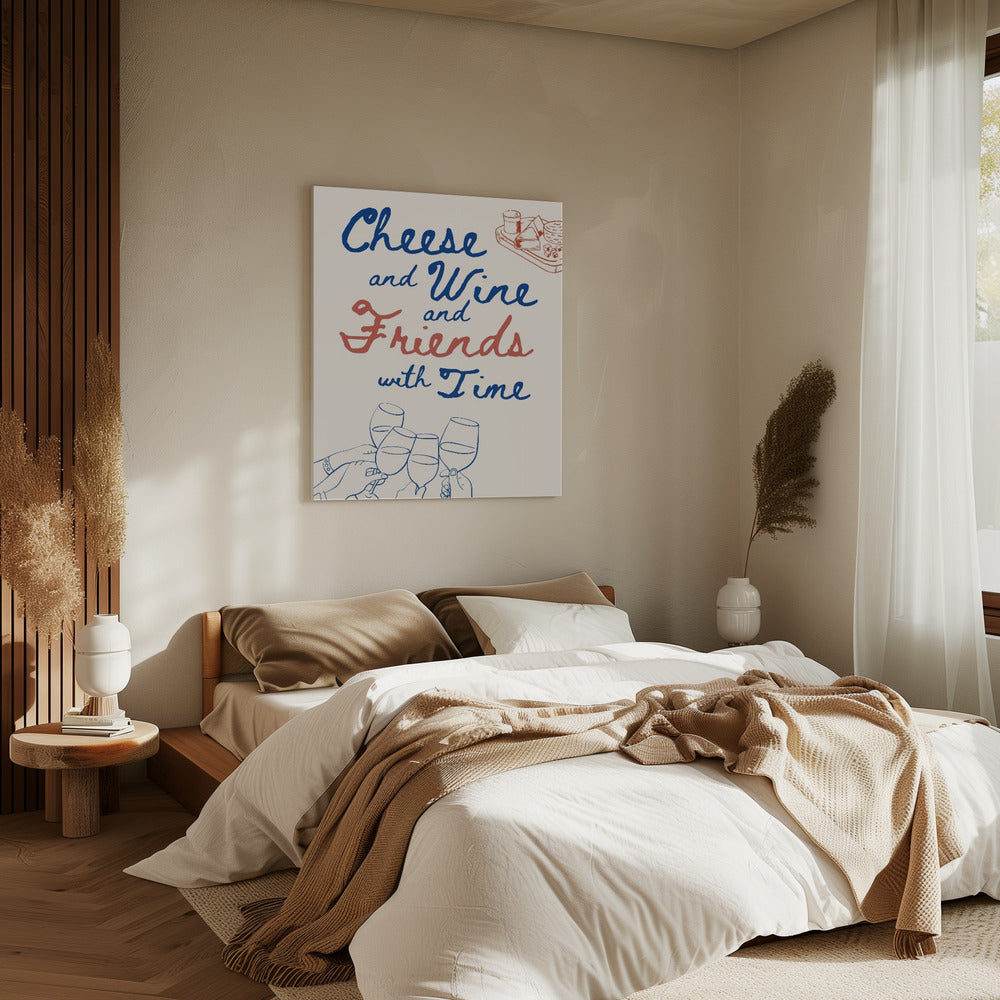 Cheese and wine..., Text + Illustration | Canvas