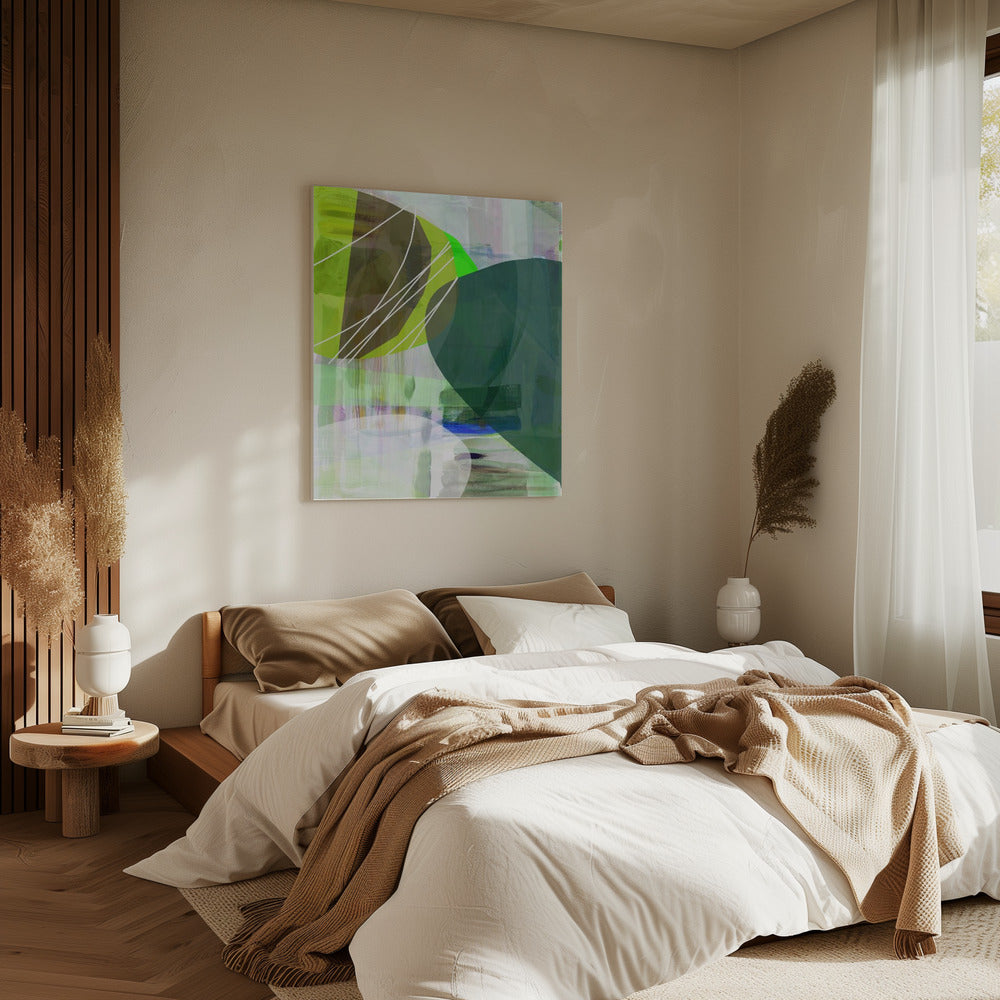 Abstract Green Shapes 2 | Canvas