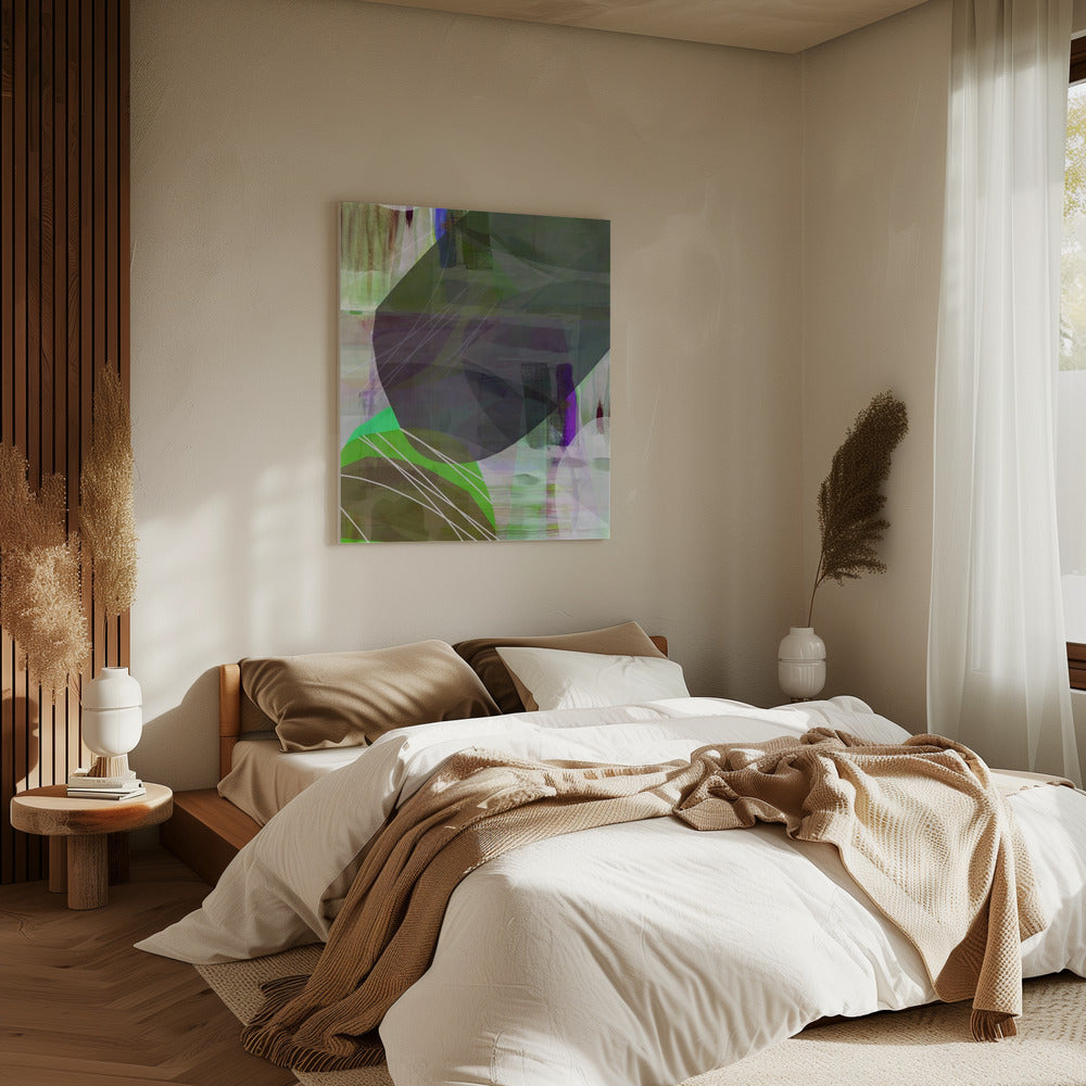 Abstract Green Shapes 1 | Canvas