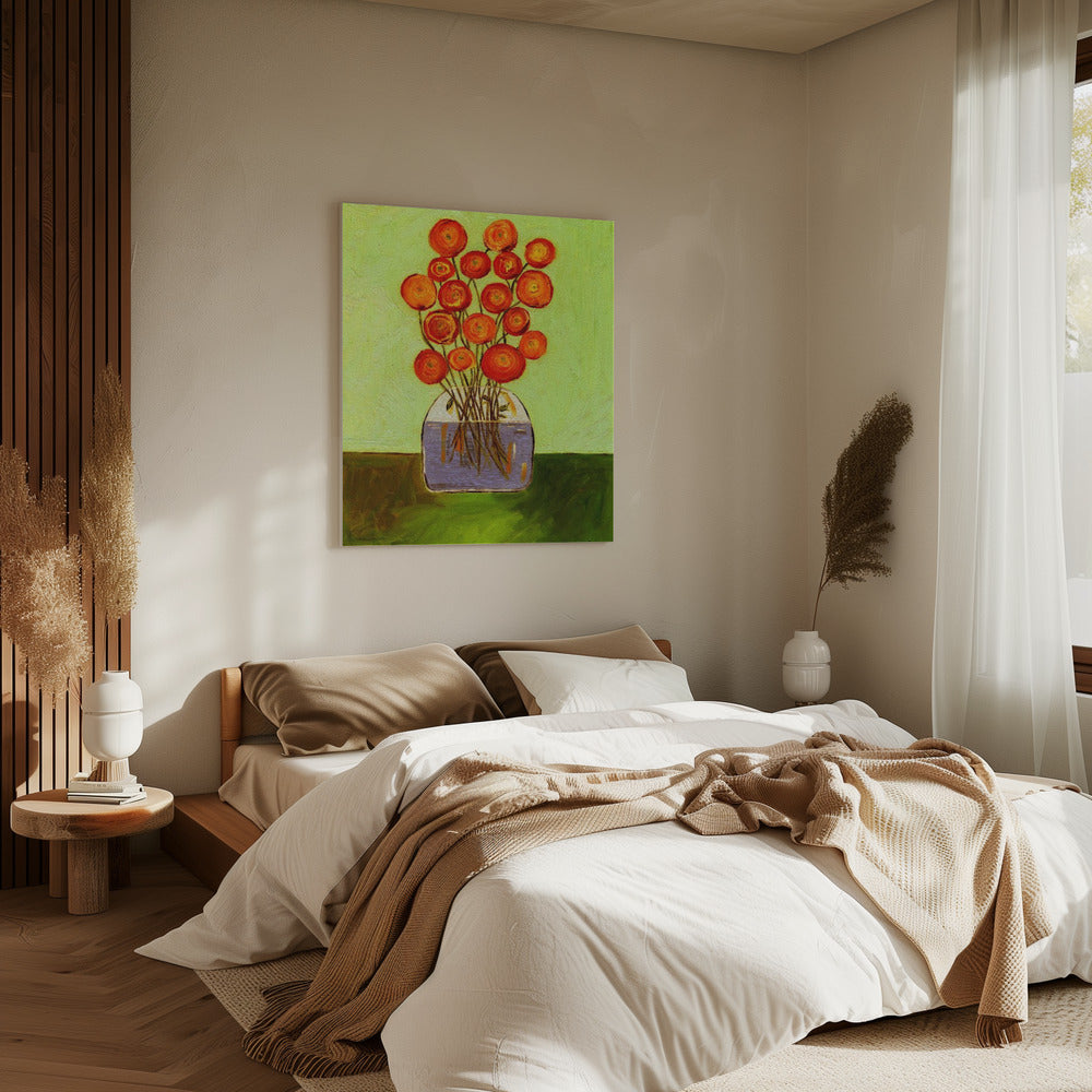 Poppies in Vase Bright Version | Canvas