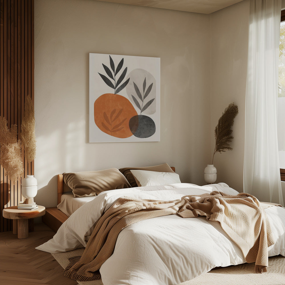 Painted Shapes and Plants 3 | Canvas