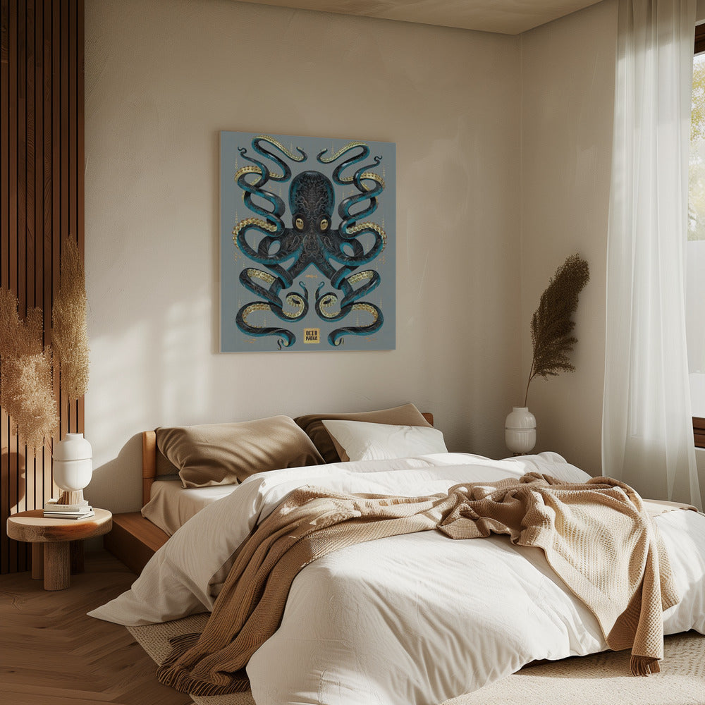 Octopus Black & Gold | Canvas