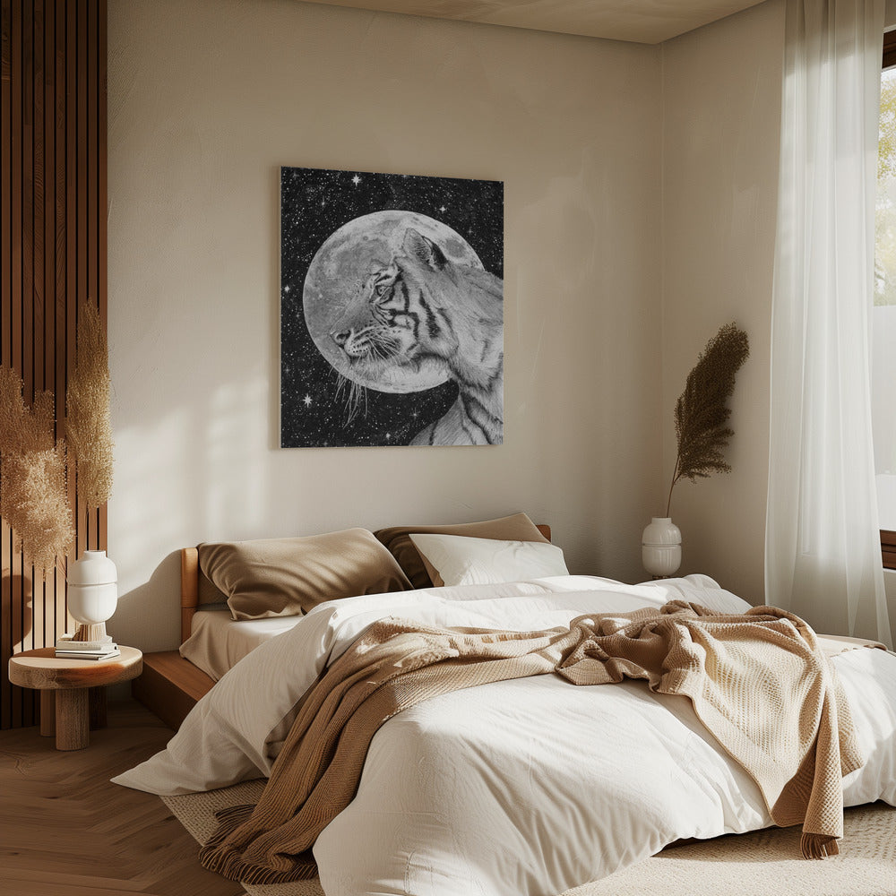 Moon and Tiger Original | Canvas