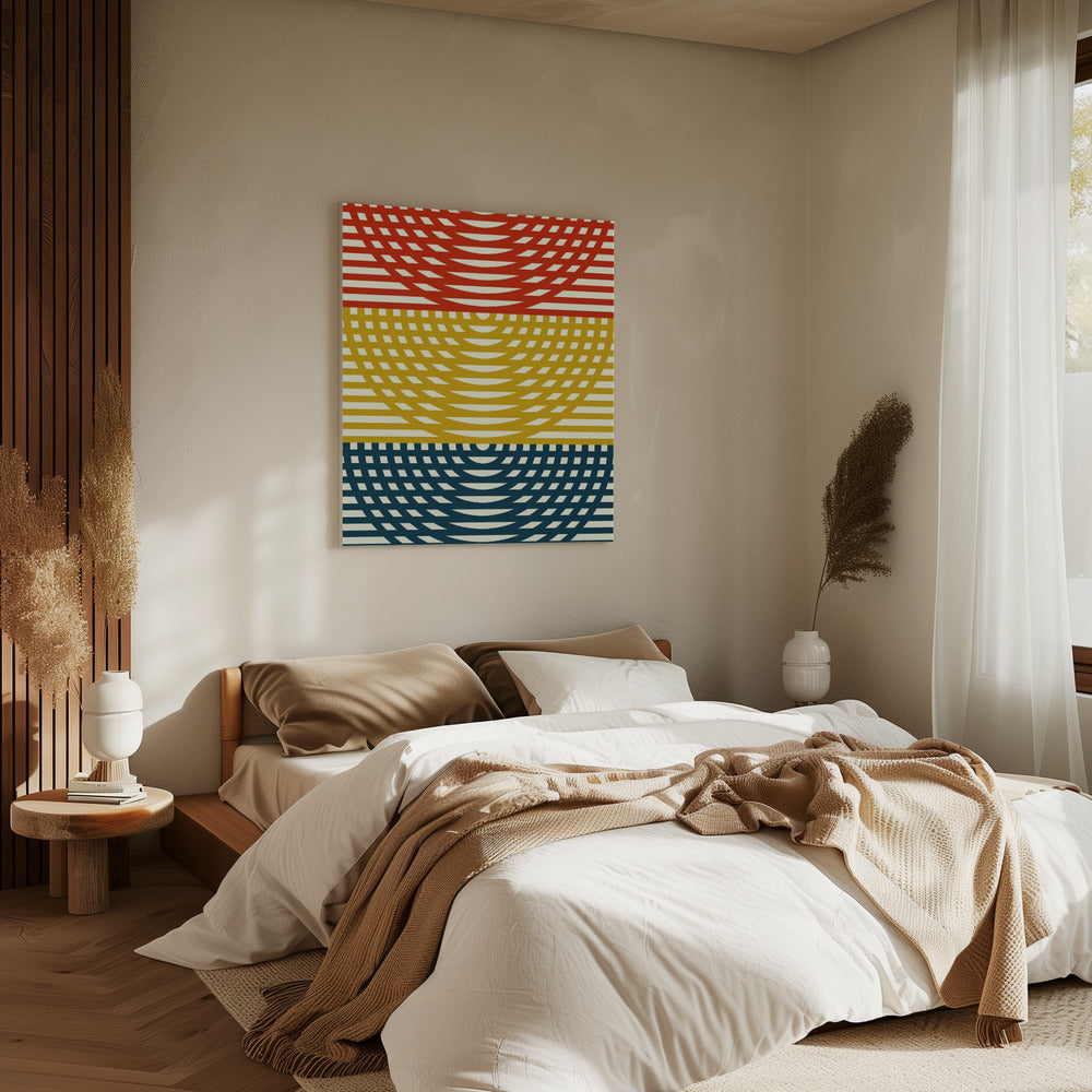 Tri-Color Waves | Canvas