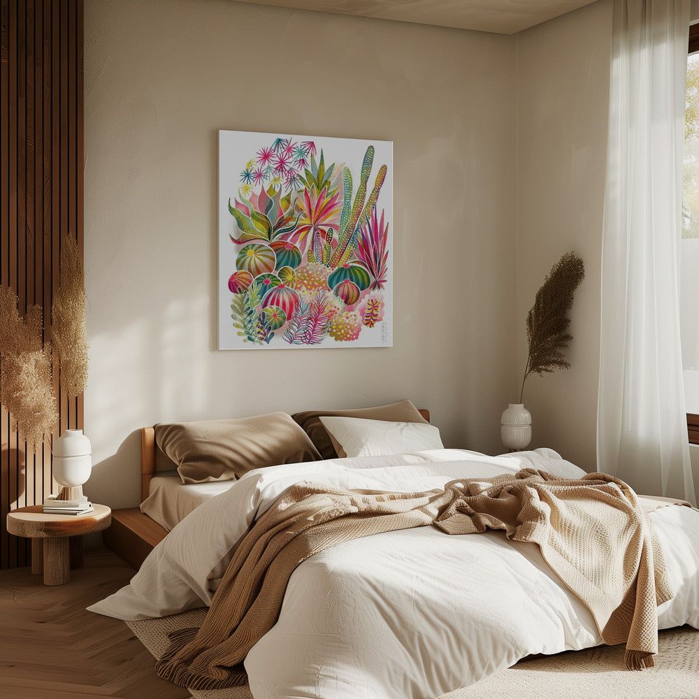 Flowering Succulent And Cacti Garden | Canvas