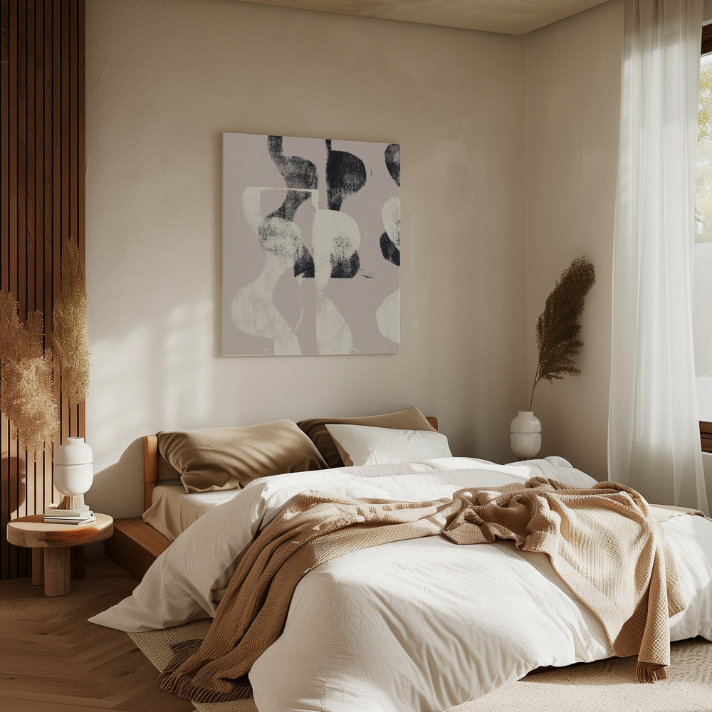 Tango – Organic Shapes in Black and Beige | Canvas