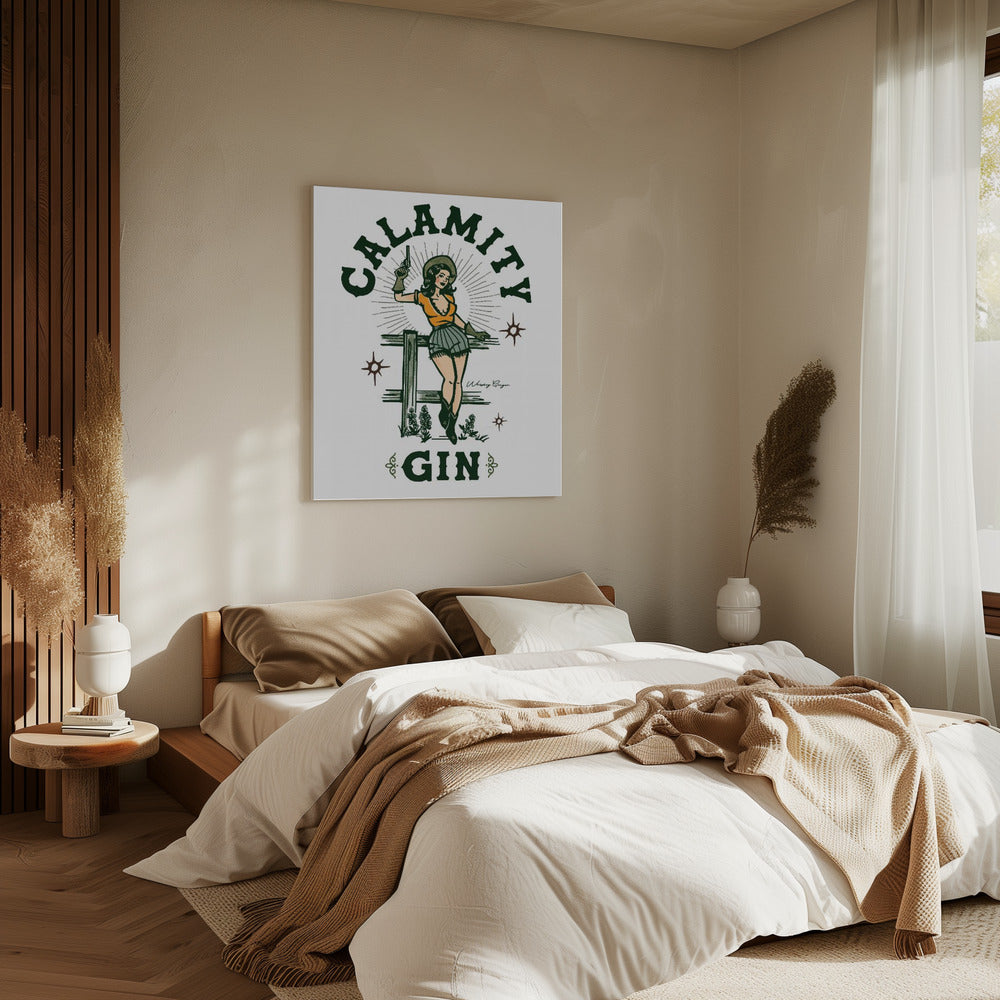 Calamity Gin Funny Retro Western Cowgirl Art | Canvas