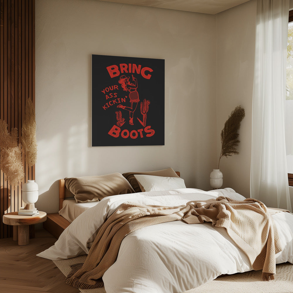 Ass Kicking Boots Funny Western Cowgirl | Canvas