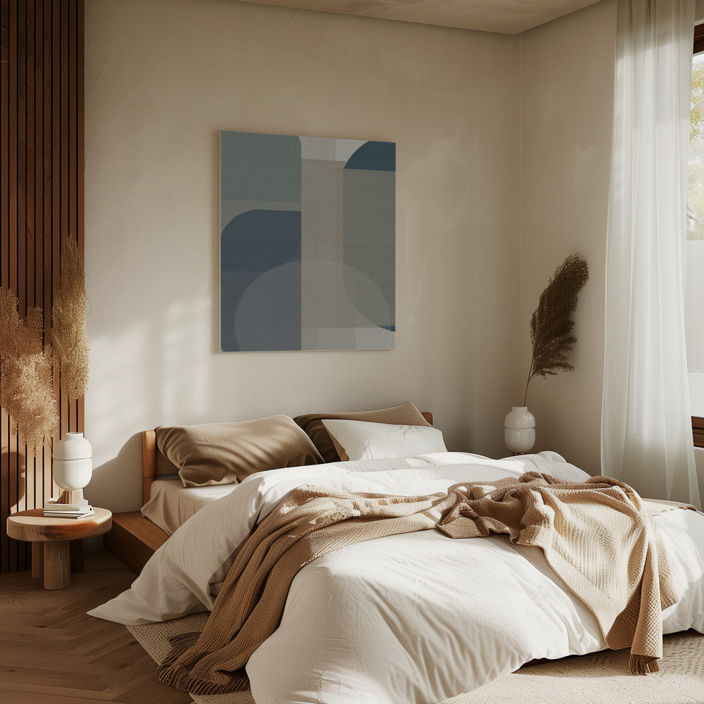 Woven Blue and Neutral Abstract Layers 2 | Canvas