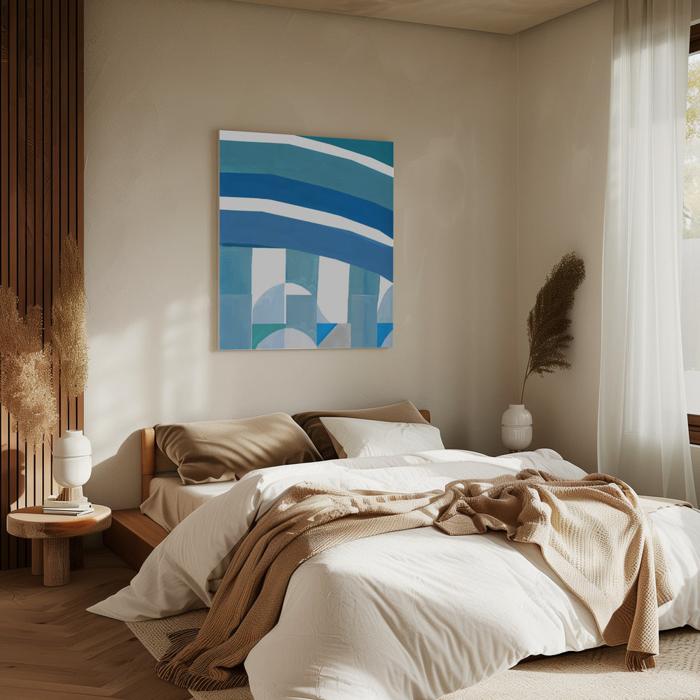 Blue French Stripes 3 | Canvas