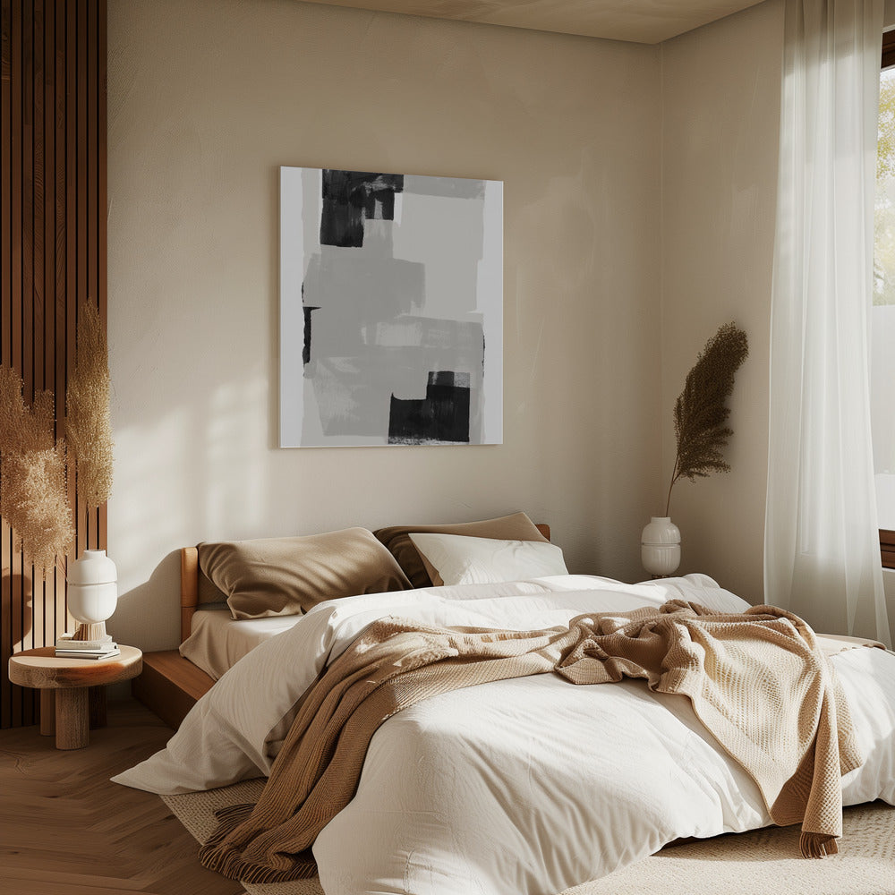 Black and White Abstract Composition No.3 | Canvas