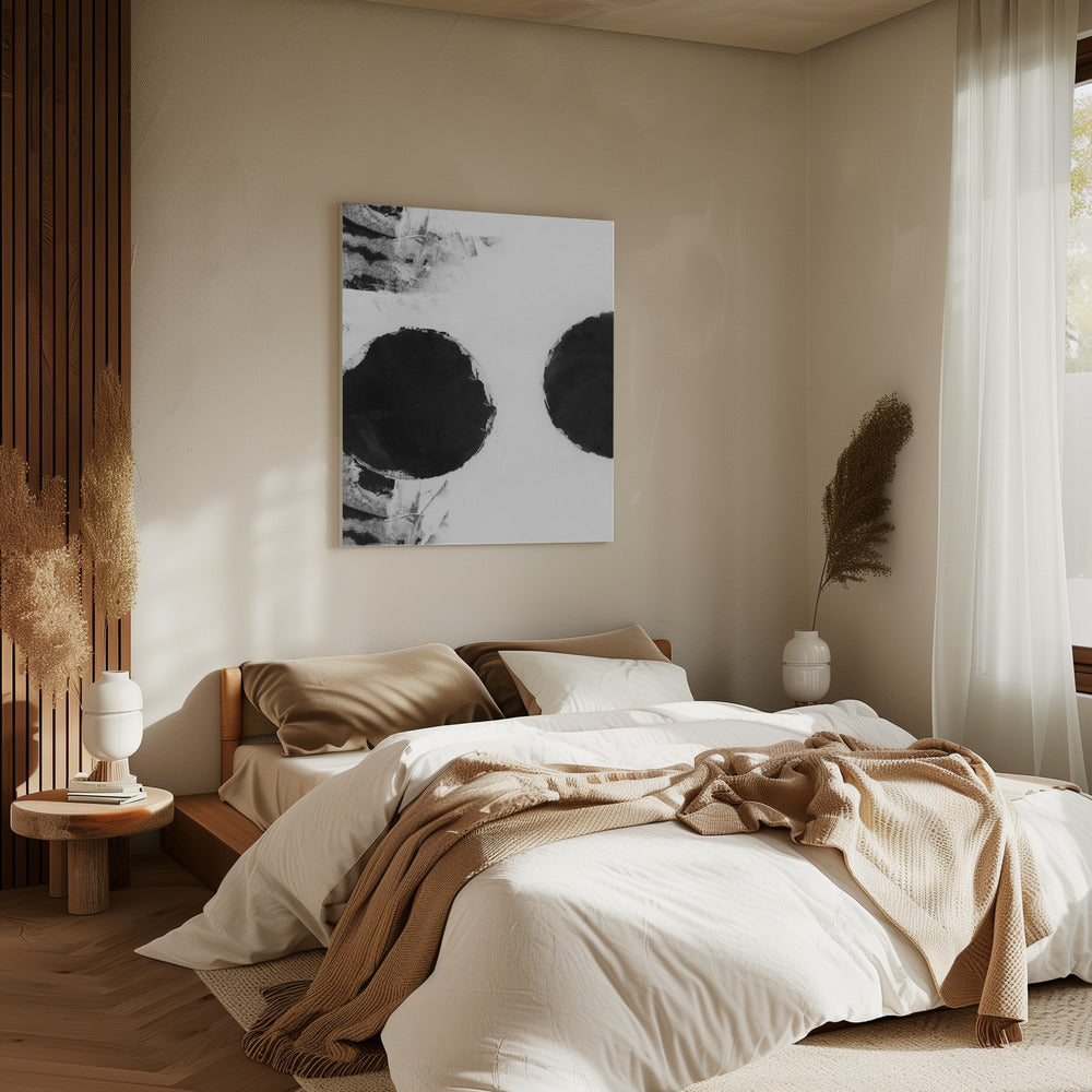 Black and White Abstract Dots 3 | Canvas