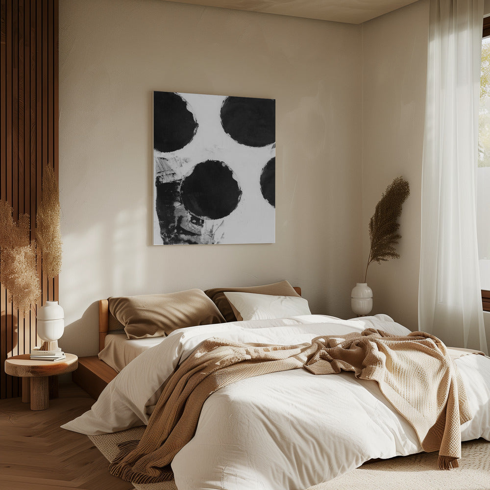Black and White Abstract Dots 4 | Canvas