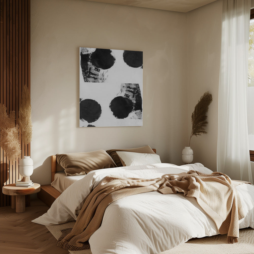 Black and White Abstract Dots 8 | Canvas