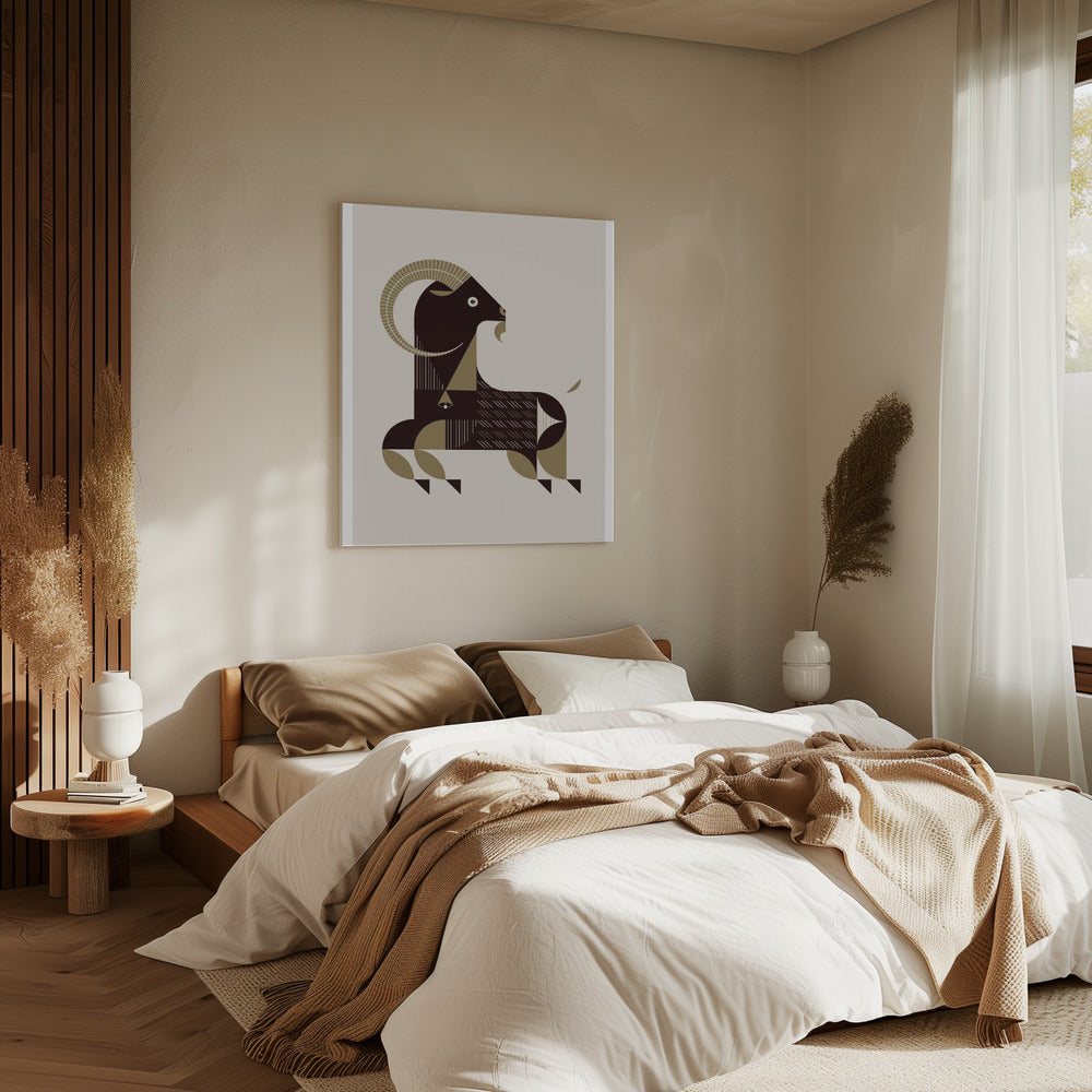 Golden Animals - Kri Kri Goat (White) | Canvas