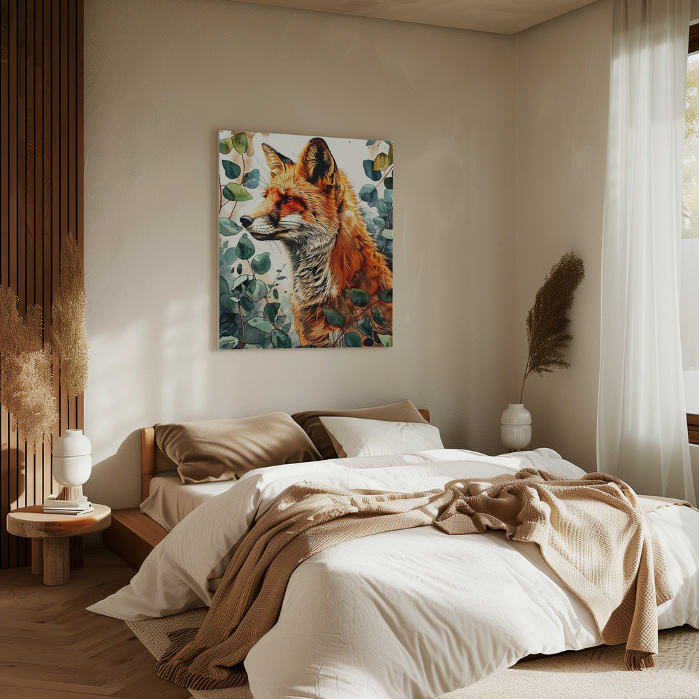 Animal watercolor art Fox 10 | Canvas