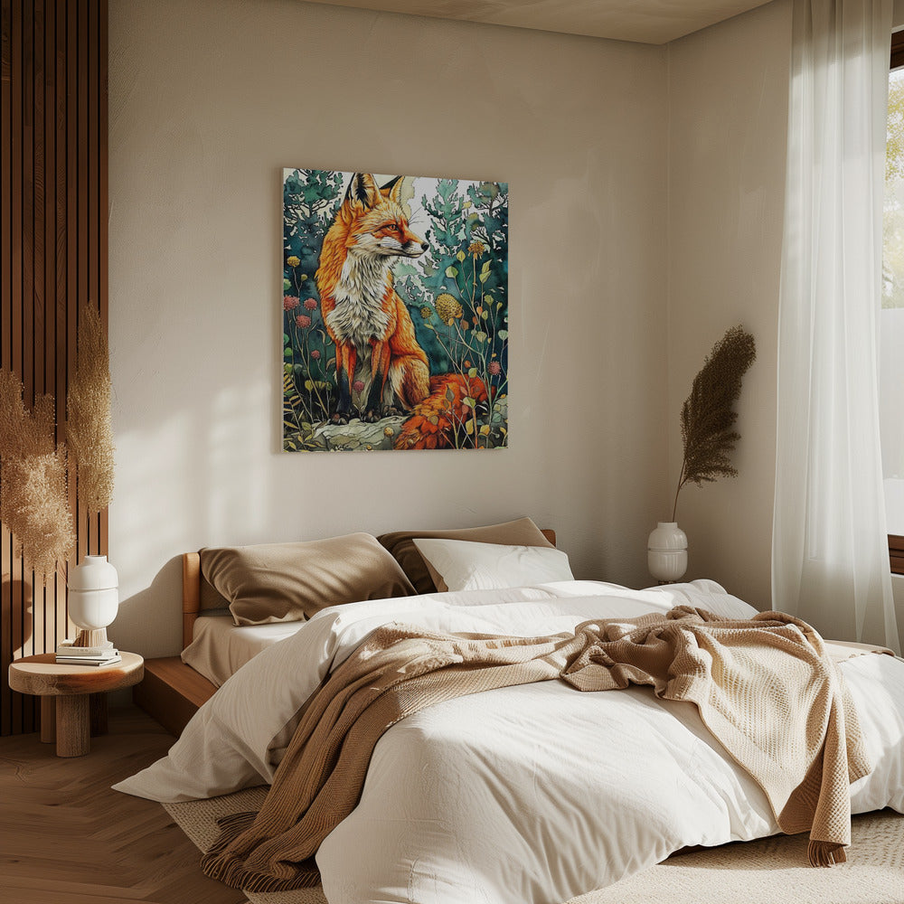 Animal watercolor art Fox 13 | Canvas