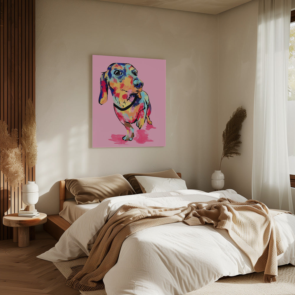 Rainbow Pup, Cute and Colorful Dog | Canvas