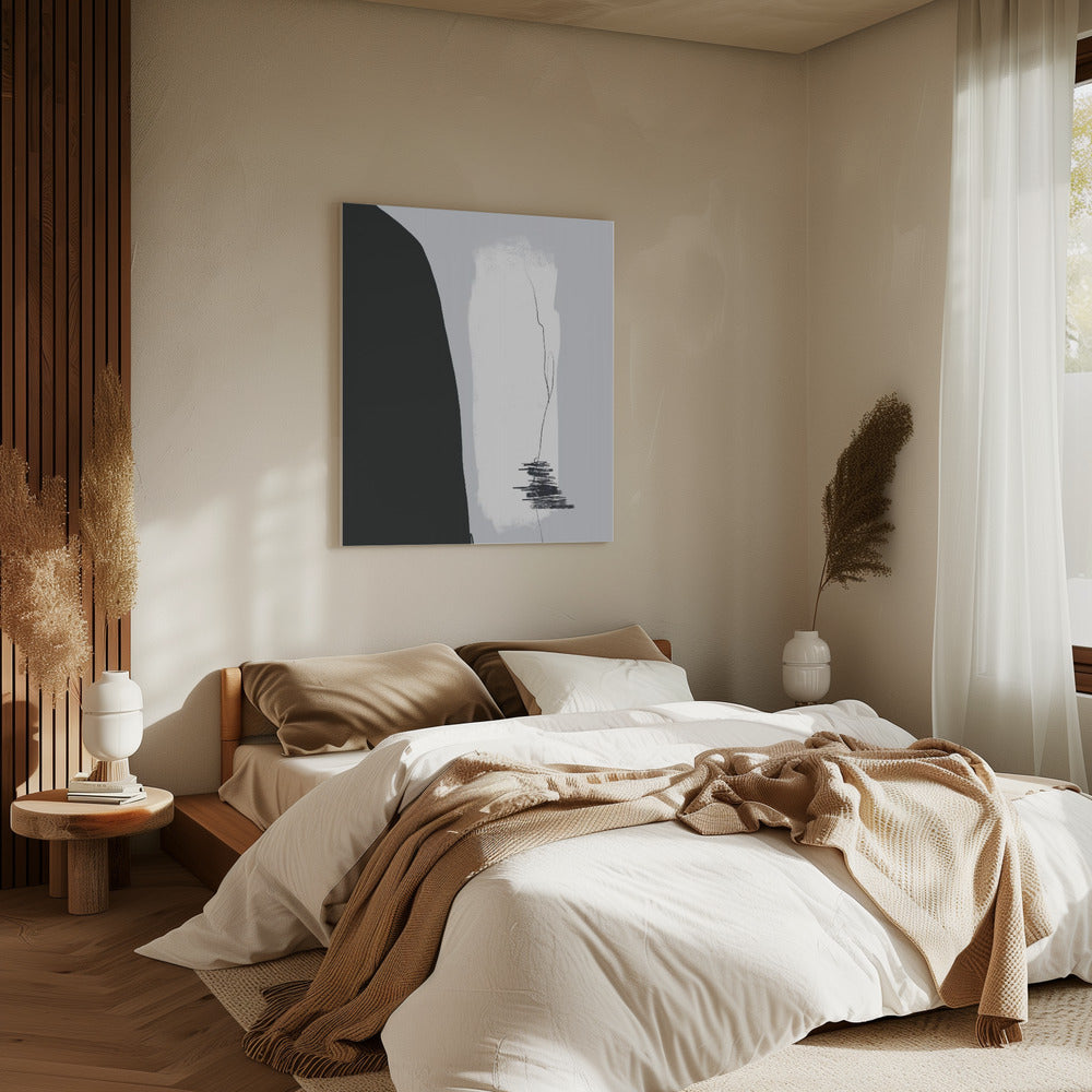 Black Shape Against A Light Background | Canvas