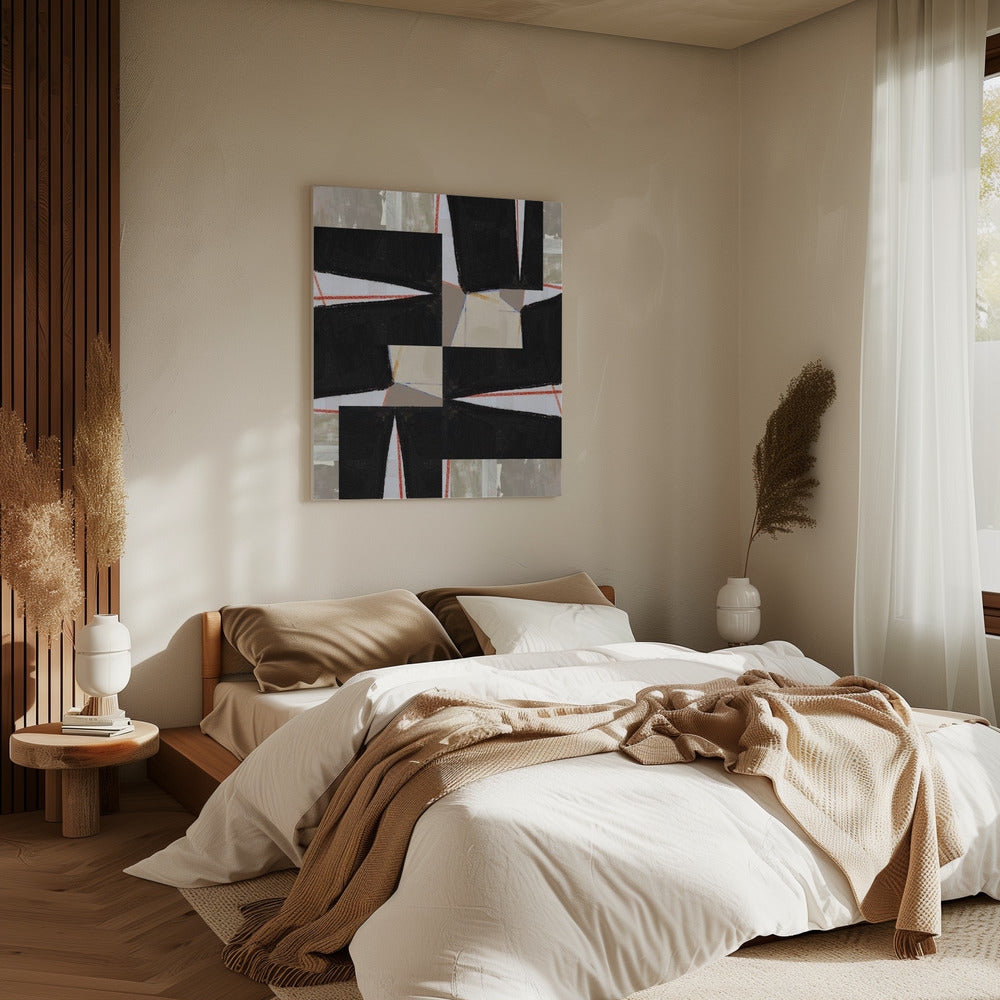 Abstract Black Jigsaw 1 | Canvas