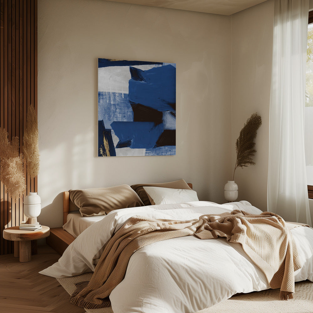 Navy Gold Shapes 2 | Canvas