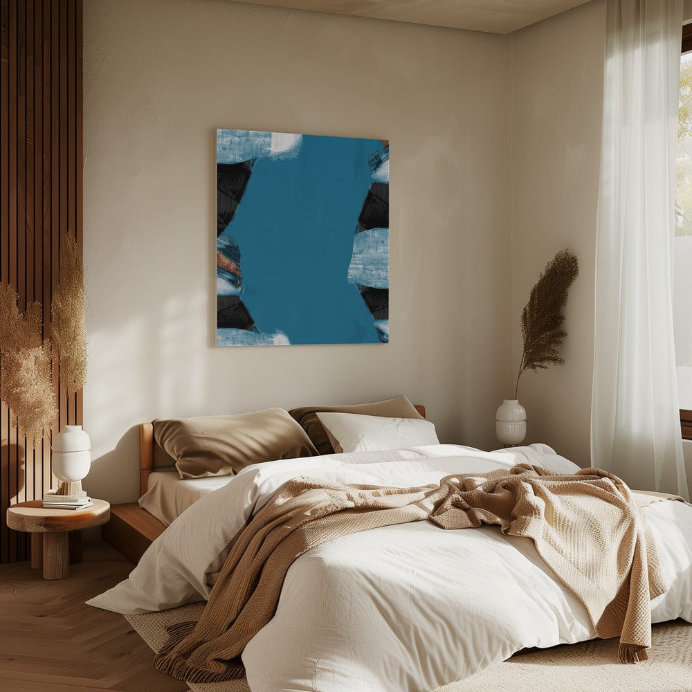 Teal Gold Shapes 2 | Canvas