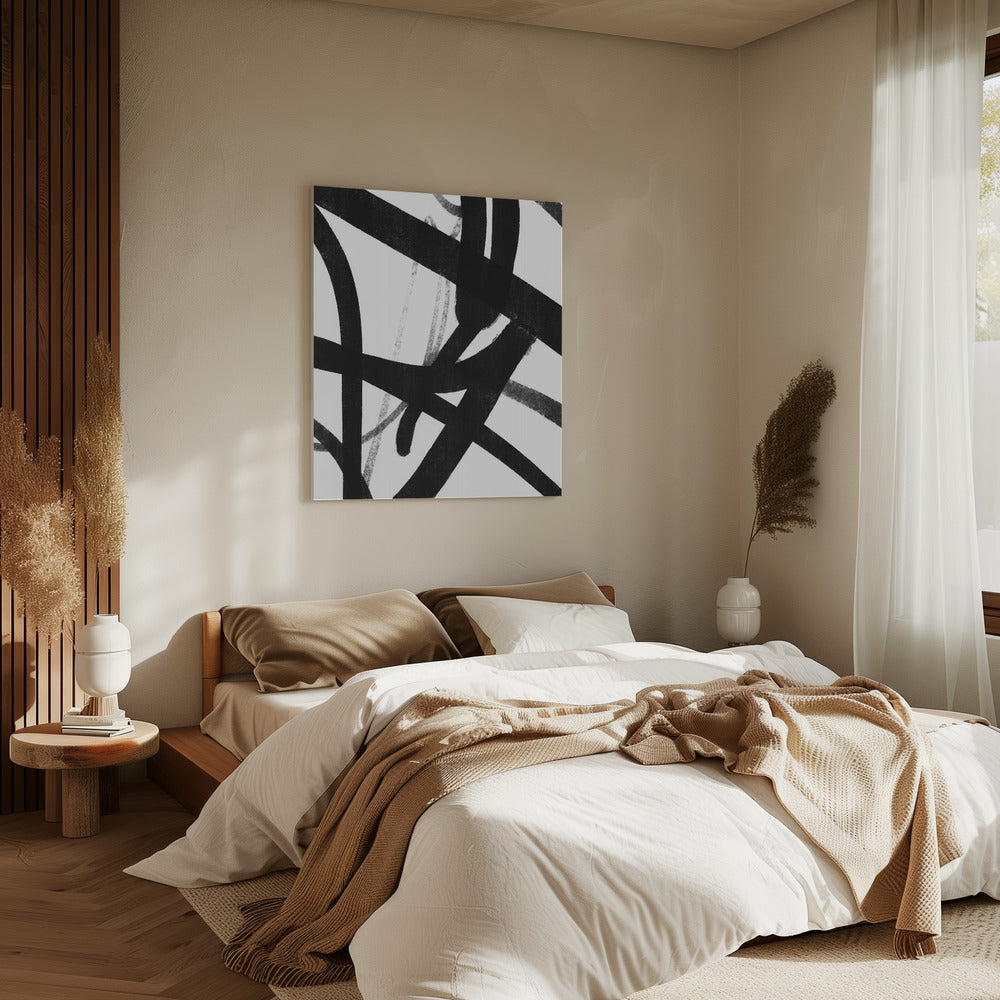 Bold Black Brushstrokes | Canvas