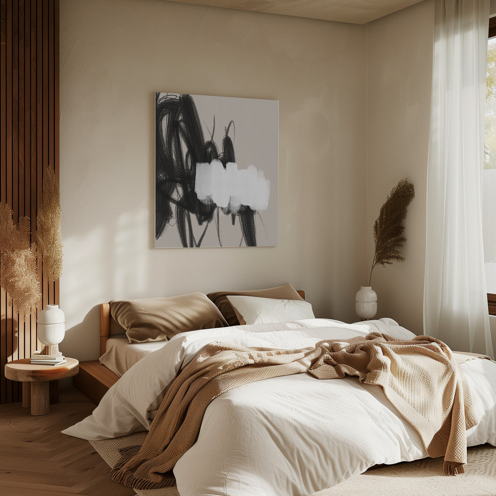 Expressive Black and White Brushstrokes | Canvas