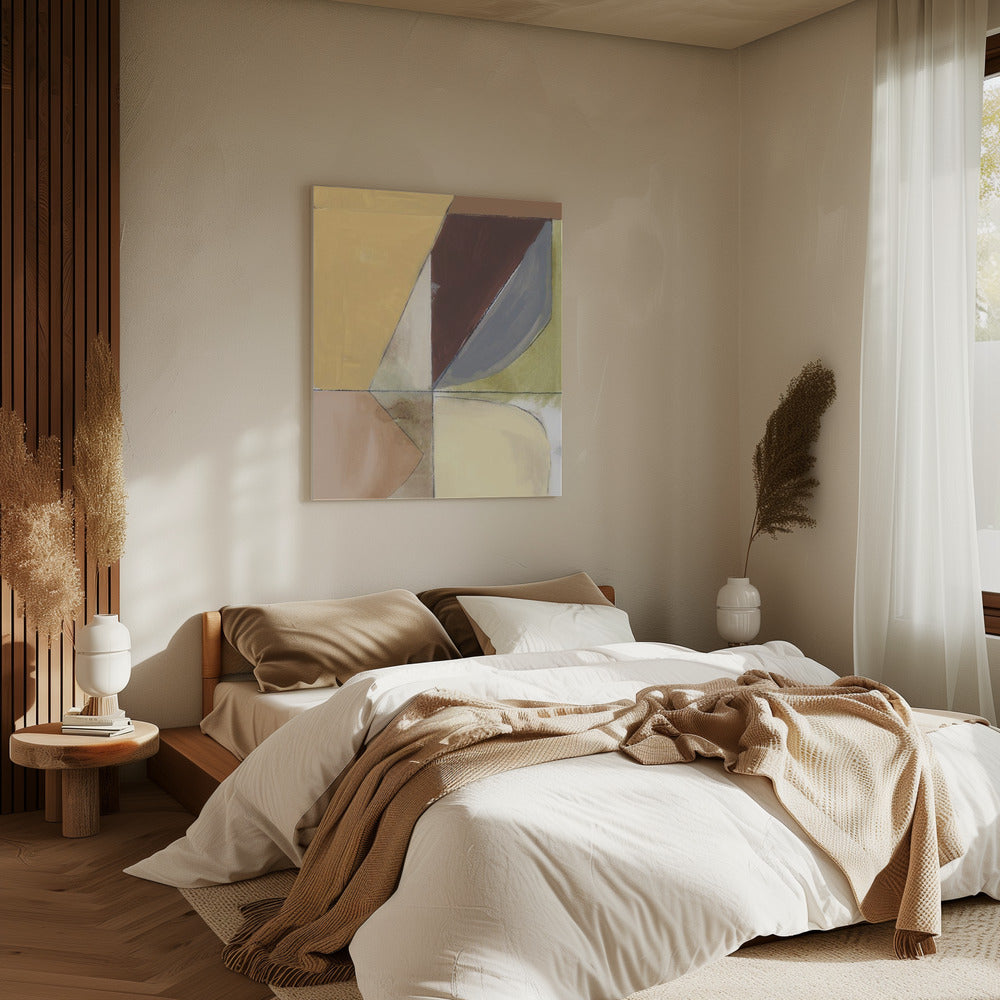 Dusty Pink Yellow Abstract No2 Art Print | Canvas