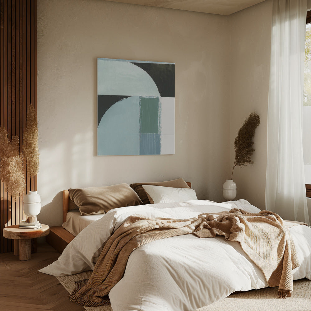 Abstract Blue Shapes No1 Print | Canvas