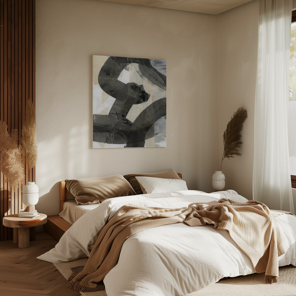 Abstract Hammered Black Neutral 1 | Canvas