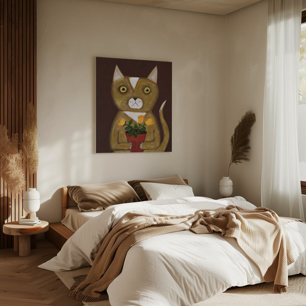 Pot Plant Cat | Canvas