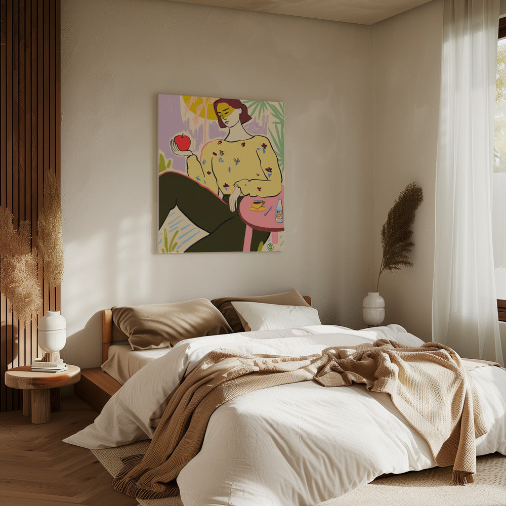 Woman With Apple | Canvas